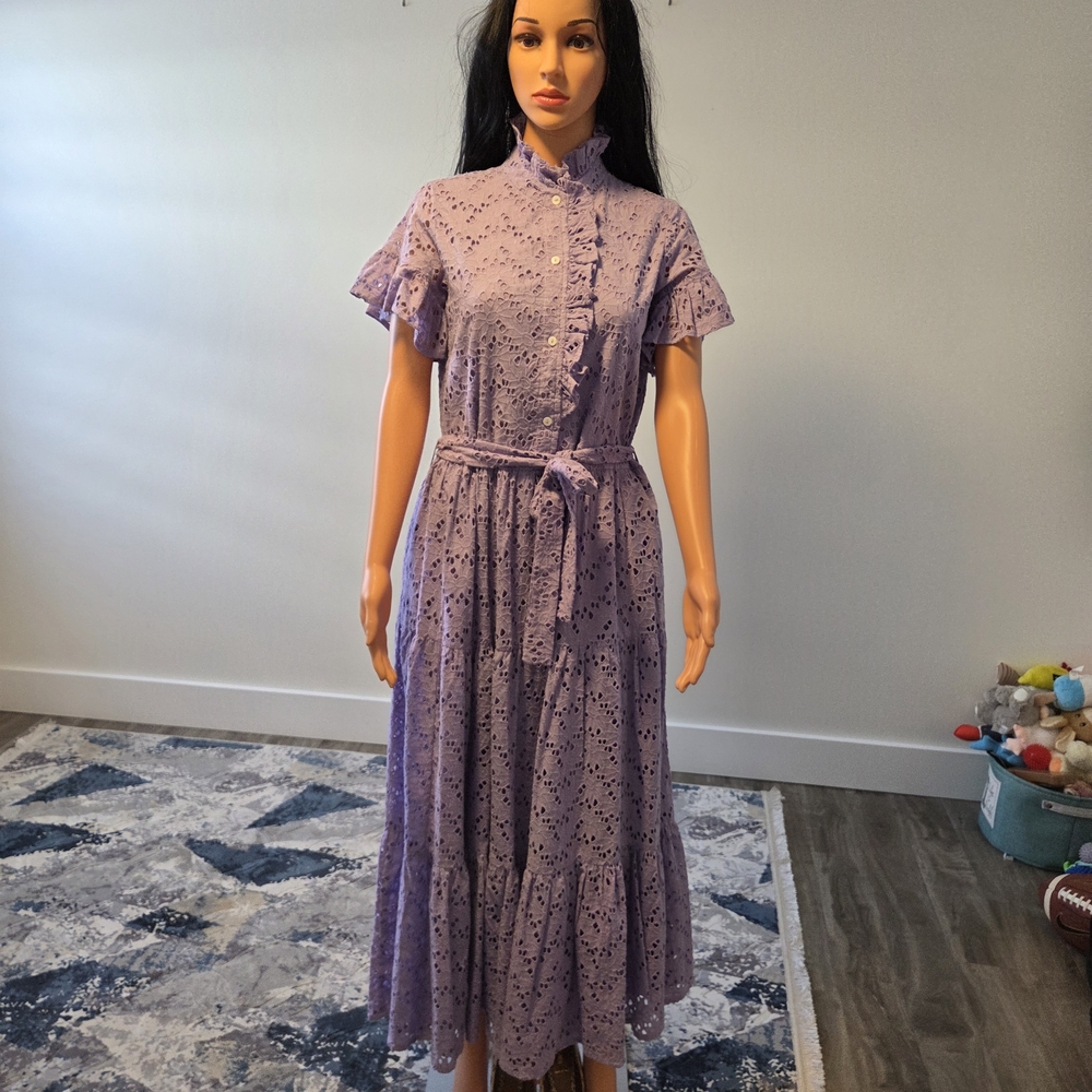 Elegant Purple Lace Dress